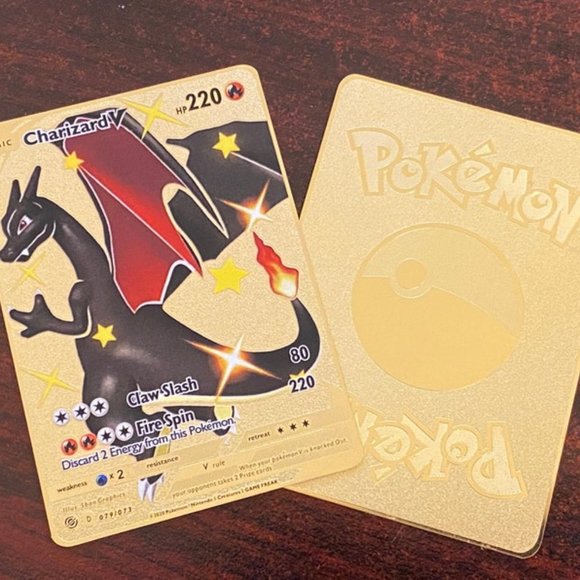 Vmax Fire-breathing Dragon metal card Pokemon - Picture 1 of 3